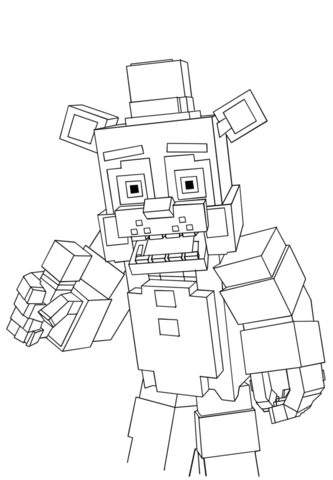 Minecraft Freddy Coloring Page